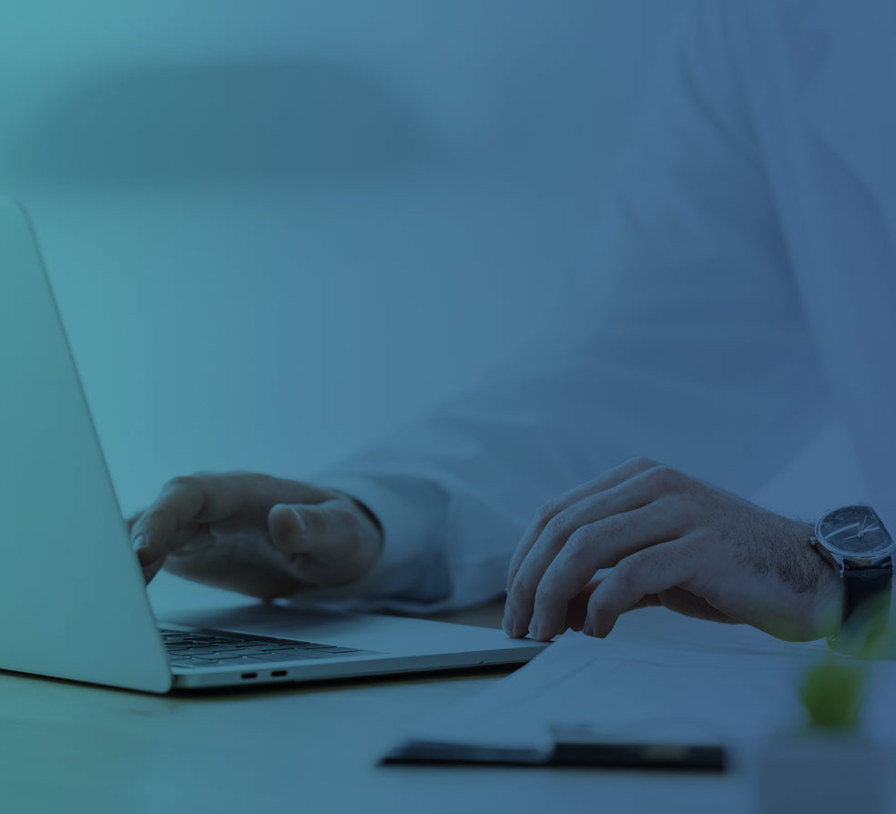 Clinician conducting a telehealth session on a laptop